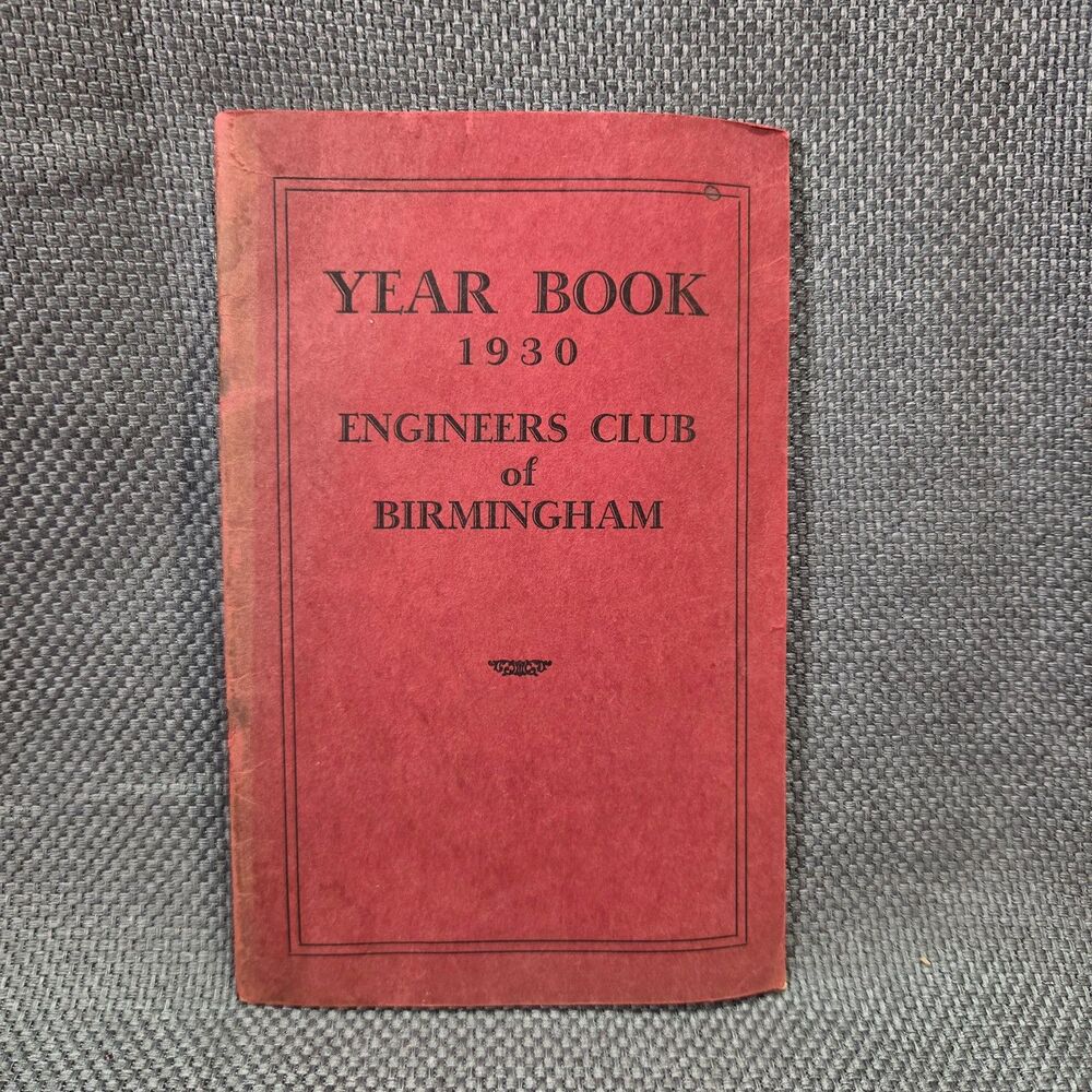 Vintage 1930 Engineers Club of Birmingham Alabama Year Book Booklet Ephemera